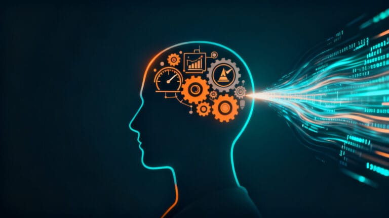 AI 시대 도메인 지식이 개발자 경쟁력의 핵심임을 표현한 썸네일 — 사람의 판단과 AI 코드 생성의 대비